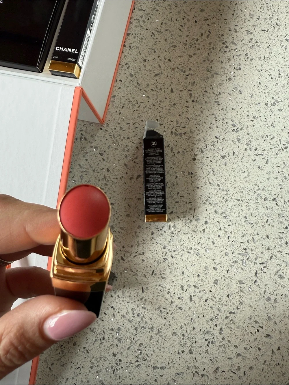 CHANEL Makeup Takeaways Pouch - Coral Orange Accent